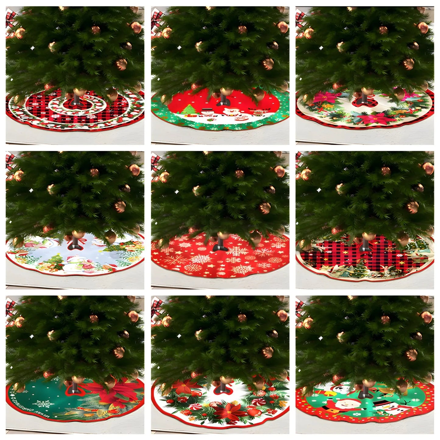 Christmas Decoration Tree Skirt Santa Claus Elk Snowman Xmas Wreath Tree Skirt Natal Navidad Merry Chritmas Happy New Year 2025