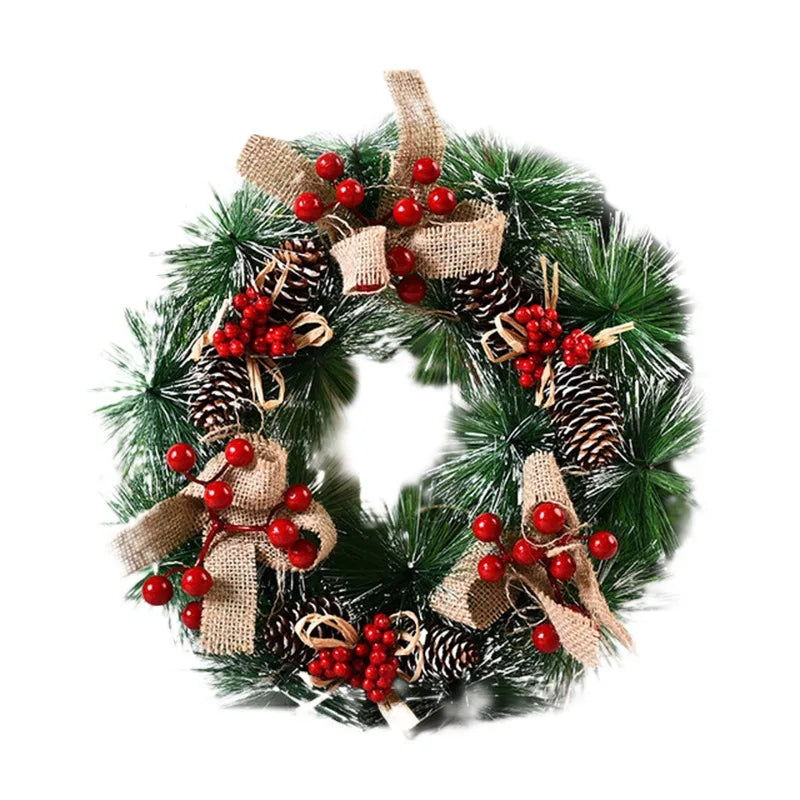 Christmas Holiday Art Wreath Decorative Simulation Door Wreath Christmas Decorations for Window Christmas Pendant