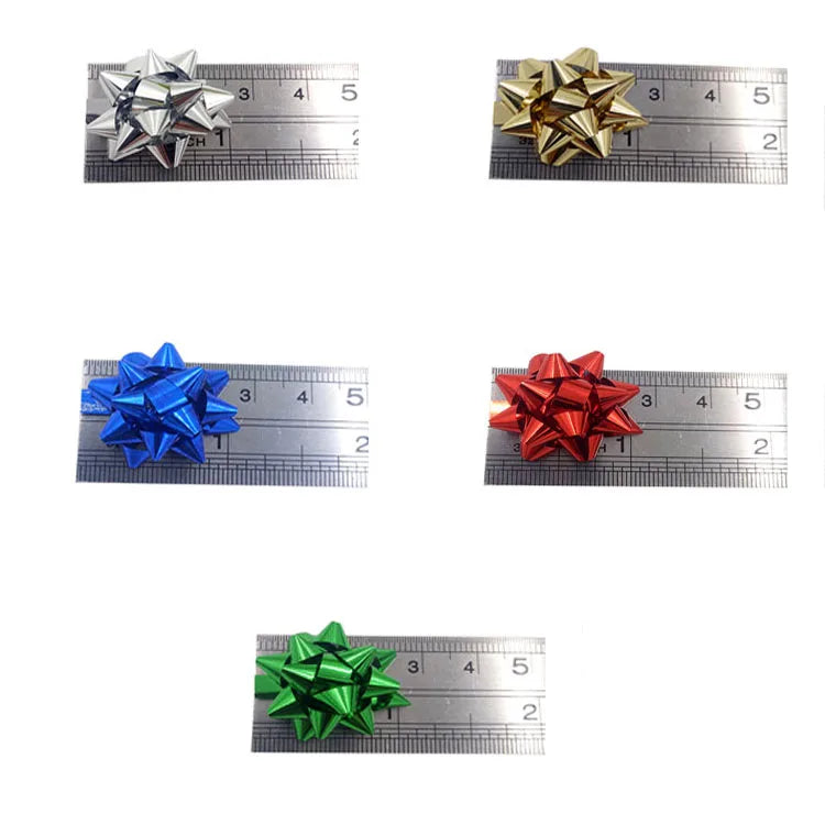 Small Star Bows for Present Wrapping Multi Colors Christmas Ribbon Bows for Parties Birthdays Wedding Holidays (50PCS)