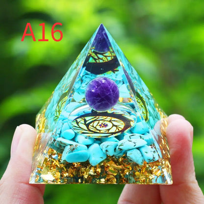 Crystals Stone Orgone Pyramid Energy Generator Natural Amethyst Peridot Reiki Chakra Meditation Tool Room Decor Christmas Gifts