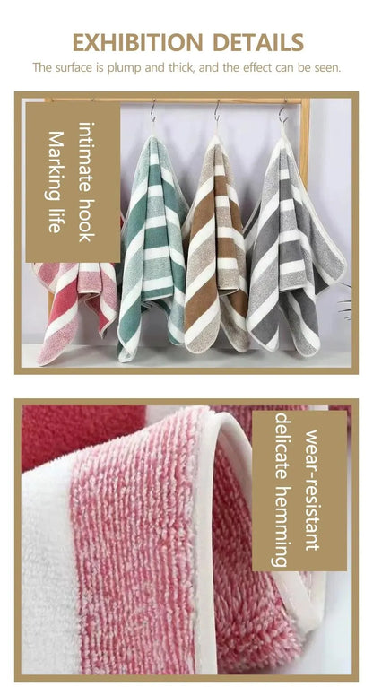 Striped Pattern Towel Set Soft Hand Towel Bath Towel Quick Drying Absorbent Towels For Bathroom