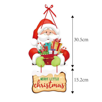 Christmas Door Hanger New Year Party Pendants Santa Claus Snowman elk Paper Banner Merry Christmas decoration for home