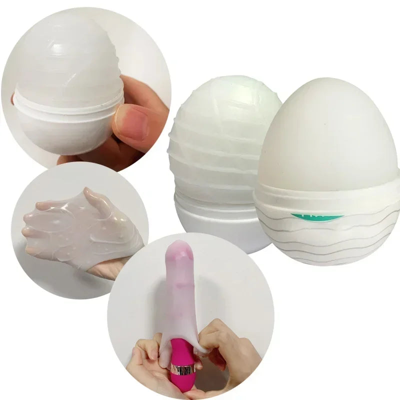 Male Pocket Pussy Masturbation Eggs Portable Stimulating Penis Massager Silicone Stretchable Masturbator Adult Sex Toys for Men