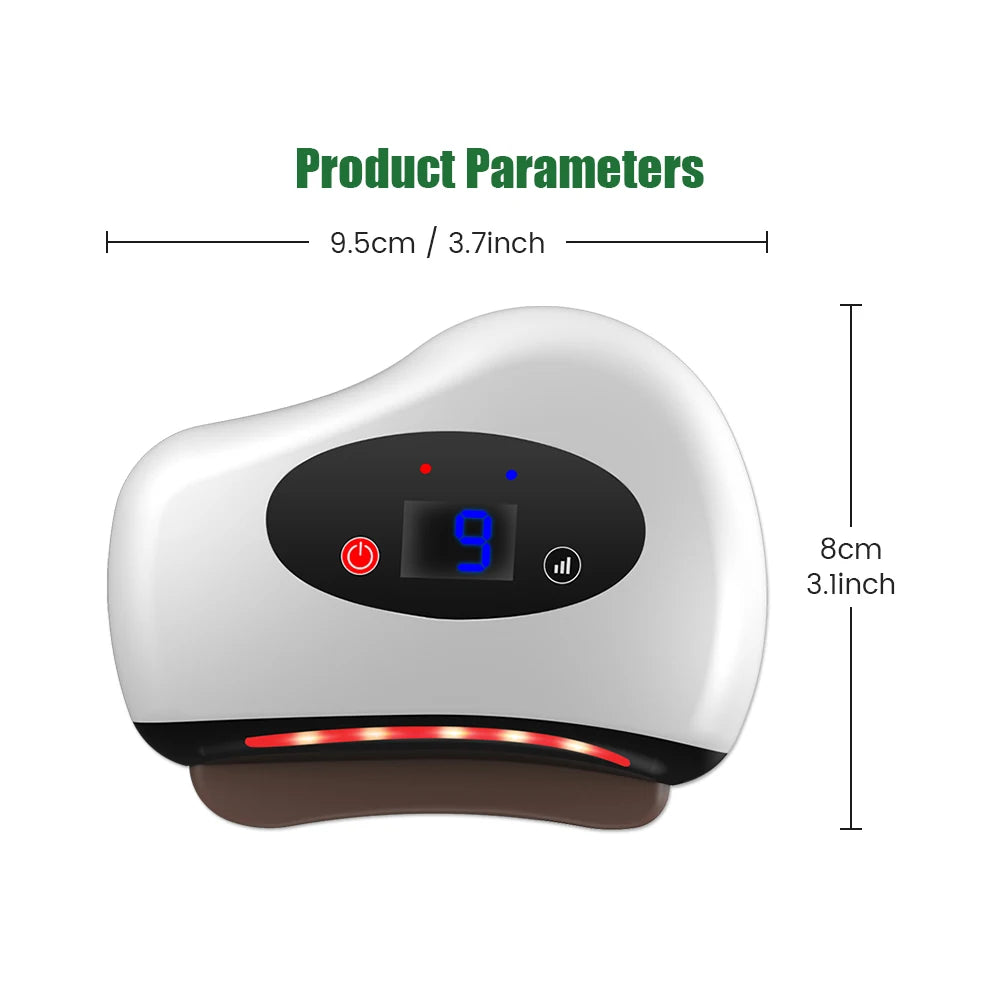 Electric Guasha Massager Hot Compress Eye Massager Stone Heating Vibration Scraping Neck Face Skin Lifting Removal Wrinkle Tool