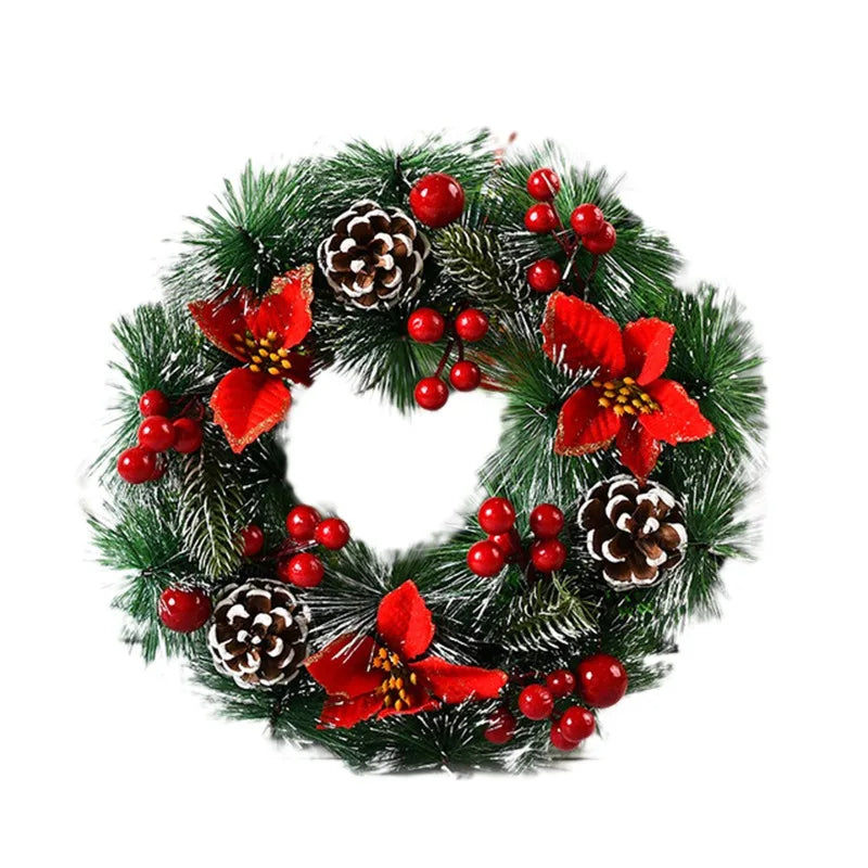 Christmas Holiday Art Wreath Decorative Simulation Door Wreath Christmas Decorations for Window Christmas Pendant