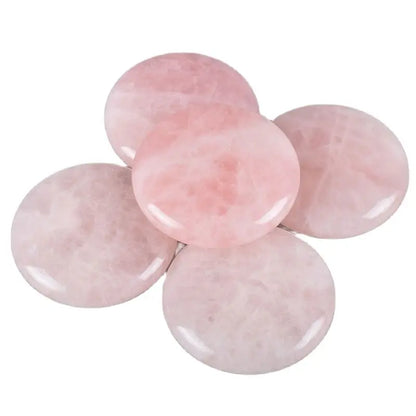 Big Hot Massage Stone Natural Chakra Palm stone Healing SPA Reiki Crystal Rose Quartz Beauty Health Care Energy Stone 60mm