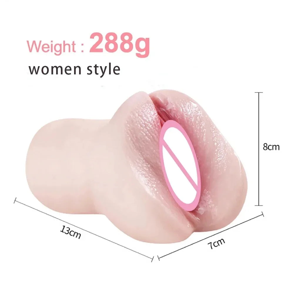 Lifelike Vagina Sex Toy 2 in 1 Silicone Toys Male Masturbation Cup 18+ Xxx Pocket Pussy Penis Exerciser Anal Sex Toys