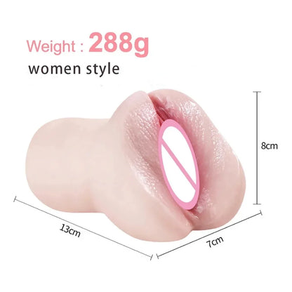 Lifelike Vagina Sex Toy 2 in 1 Silicone Toys Male Masturbation Cup 18+ Xxx Pocket Pussy Penis Exerciser Anal Sex Toys