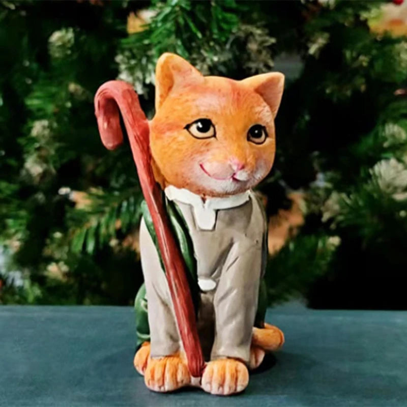 Nativity Royal Cats Christmas Decoration Resin Crafts Animal Cat Nativity Scene Ornament Collection Birth Of Jesus Home Decor