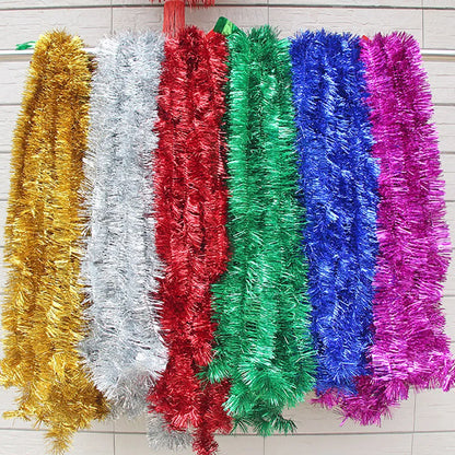 2m Christmas Garland, Gold, Silver, Red, Blue, Green,Santa Garland,Christmas Ornaments