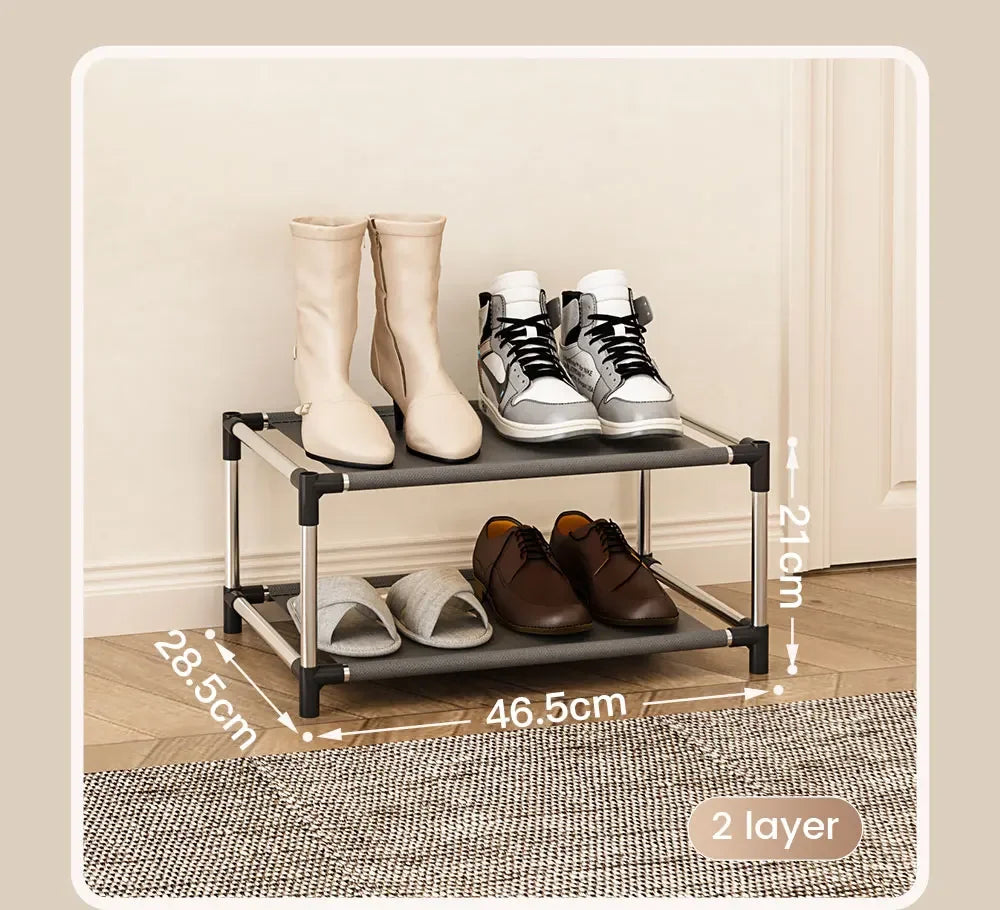 Fashion shoe rack metal simple shoe rack shoe storage rack bracket space saving living room black shoe rack