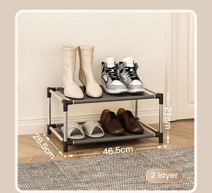 Fashion shoe rack metal simple shoe rack shoe storage rack bracket space saving living room black shoe rack