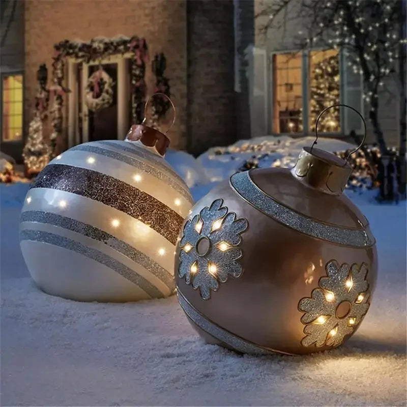 Outdoor Christmas Inflatable Decorated Ball 60cm Giant Big Large Balls Xmas Tree Decorations Toy Ball without Light Ornament