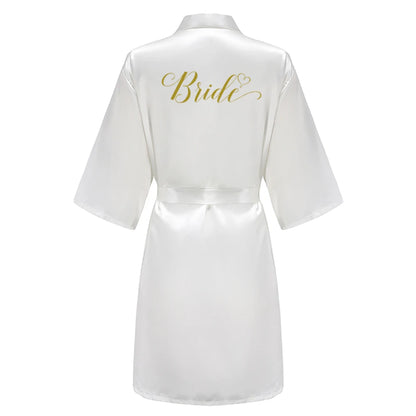 Wedding Bride Bridesmaid Robes for Women Bridal Party Gifts Team Dress Gown Silk Satin Sleepwear Kimono Sexy Summer Bathrobe