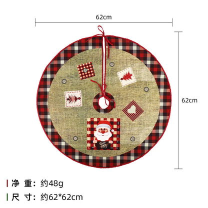 60Cm Christmas Tree Skirt Red Christmas Tree Foot Cover Santa Claus Snowflake Christmas Tree Carpet Base Mat Decorations