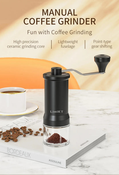 LimiKT Hand-Cranked Coffee Machine Home Small Manual Grinder Hand-Cranked Bean Grinder Coffee Bean Grinder