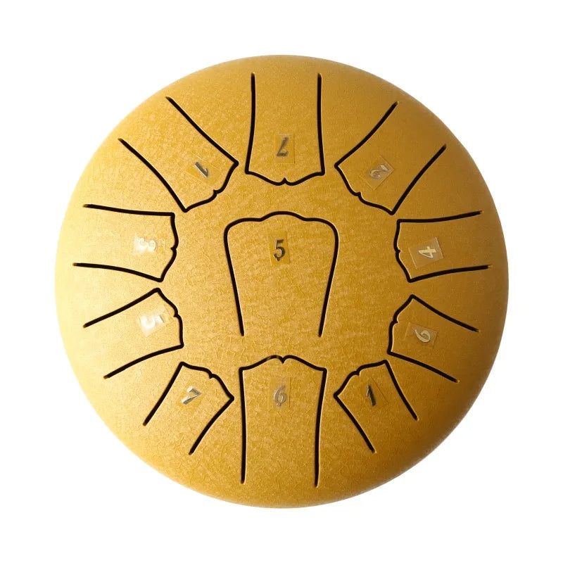 Miwayer Mini Steel Tongue Drum 6 Inch 11 Notes Hollow Drum Music Drum Ethereal Drum Yoga Meditation Drum Percussion Instruments