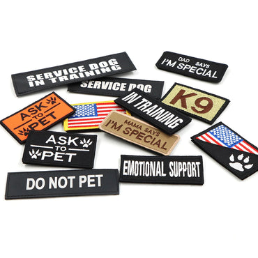 1 Piece Tactical Patch Bundle For Dog Vest Harness Collar Personalized Patches Tags Sticker K9 Label Custom Name ID Service Dog