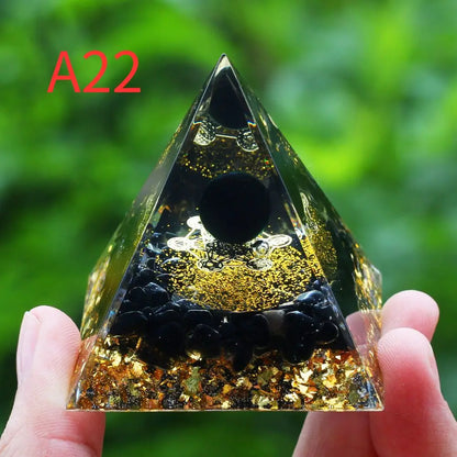 Crystals Stone Orgone Pyramid Energy Generator Natural Amethyst Peridot Reiki Chakra Meditation Tool Room Decor Christmas Gifts