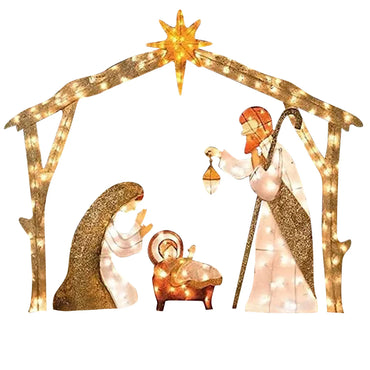 Nativity Scene Warm White Yard Plane Painting For Easter Christmas Outdoor Yard Garden Decorations Event Decoration