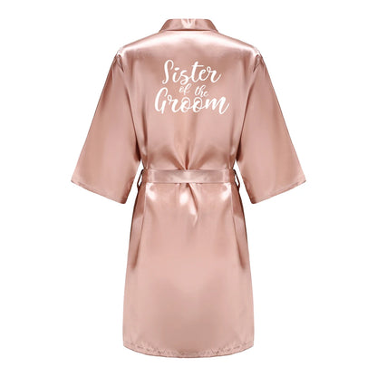 Wedding Bride Bridesmaid Robes for Women Bridal Party Gifts Team Dress Gown Silk Satin Sleepwear Kimono Sexy Summer Bathrobe