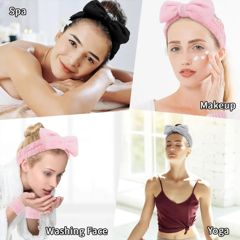 Women Girls Beauty Tool Kit Silicone Facial Cleansing Brush 3Pcs Spa Yoga Headband Make Your Life More Convenient