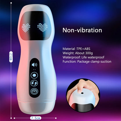 Male Masturbator Cup Automatic Sucking Vibration Blowjob Real Vagina Pocket Pussy Penis Oral Sex Machine Toys For Man Adults 18+