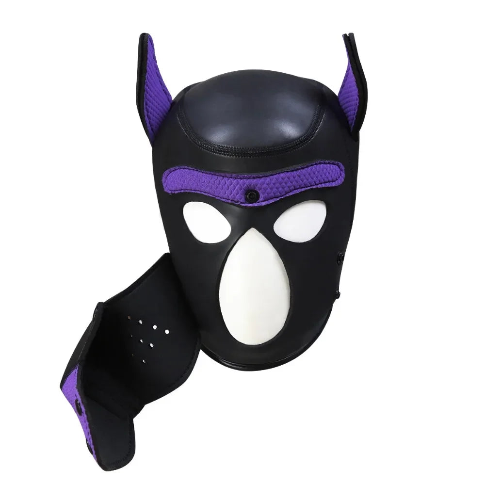 Detachable Mouth Gag Hood, Puppy Play Mask, BDSM Bondage Fetish Toys for Women Men