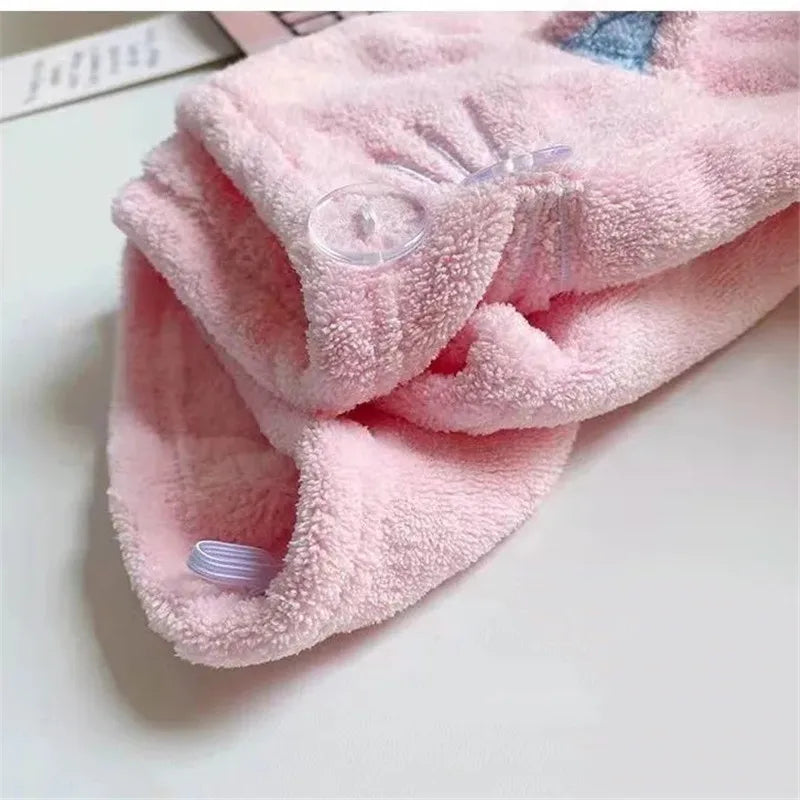 Cute Cat Hair Cap Microfiber Hair Towel Long Hair Quick Dry Hat Bath Towel Strong Water Absorbent Women Wrap Wiping Hair Towel