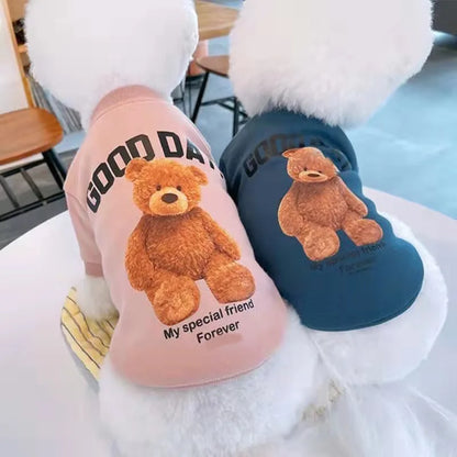 Dogs Winter Cute Clothes Puppy Warm Pullover Sweatshirt Bear Pattern Pet Jacket for Small Medium Dog Cat Coats Chihuahua Costume