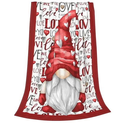 Christmas Gnome Knitted Blanket Valentine Love New Year Flannel Throw Blankets Summer Air Conditioning Lightweight Bedspreads