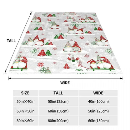 Merry Christmas Gnomes Knitted Blanket Nordic New Year Wool Throw Blankets Summer Air Conditioning Printed Soft Warm Bedsprea