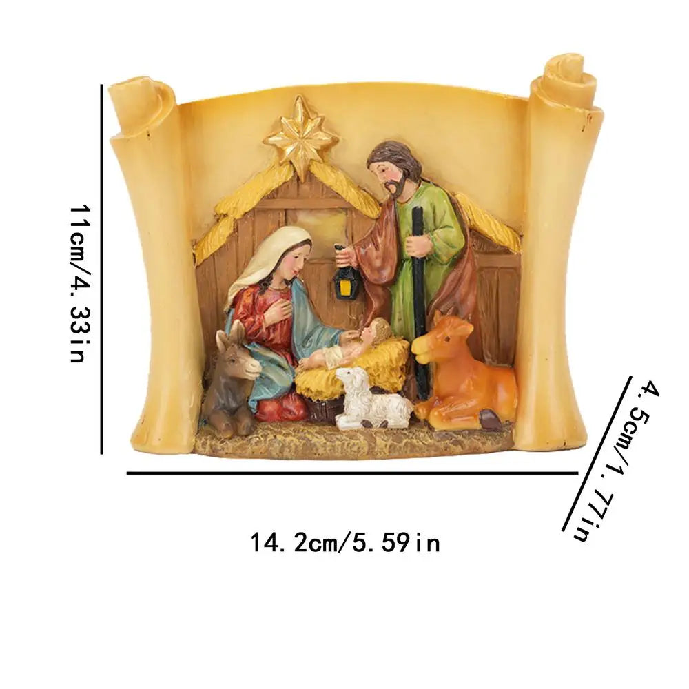 Nativity Scene Figures Nativity Figurines Decorations Nativity Set Desktop Figure Classic Nativity Scene Christmas Table Decor