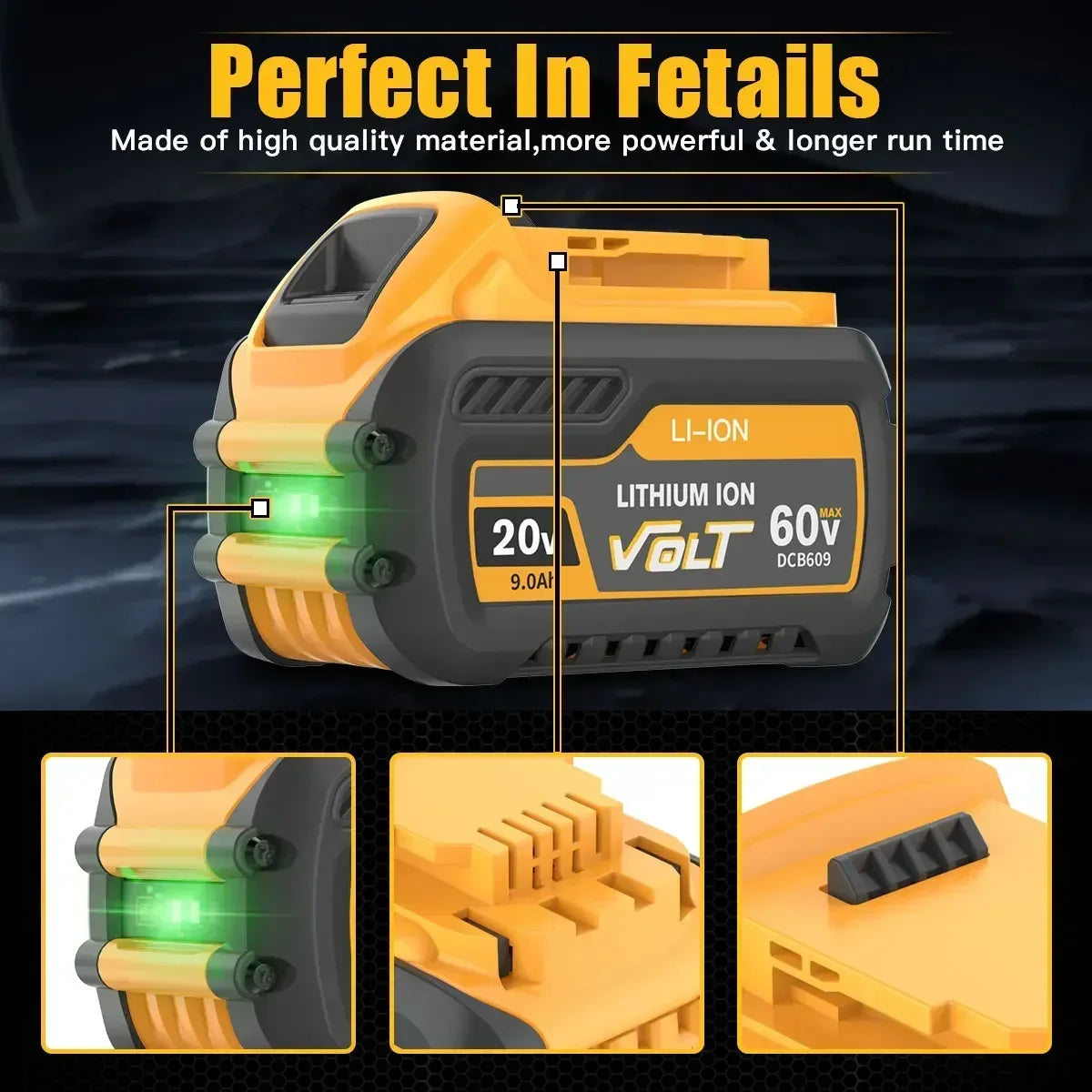 Replacement Battery For DeWalt 20V/60V MAX Li-ion Battery For DeWalt DCB547-XJ DCB200 DCB201 For Flexvolt Tool Batteries