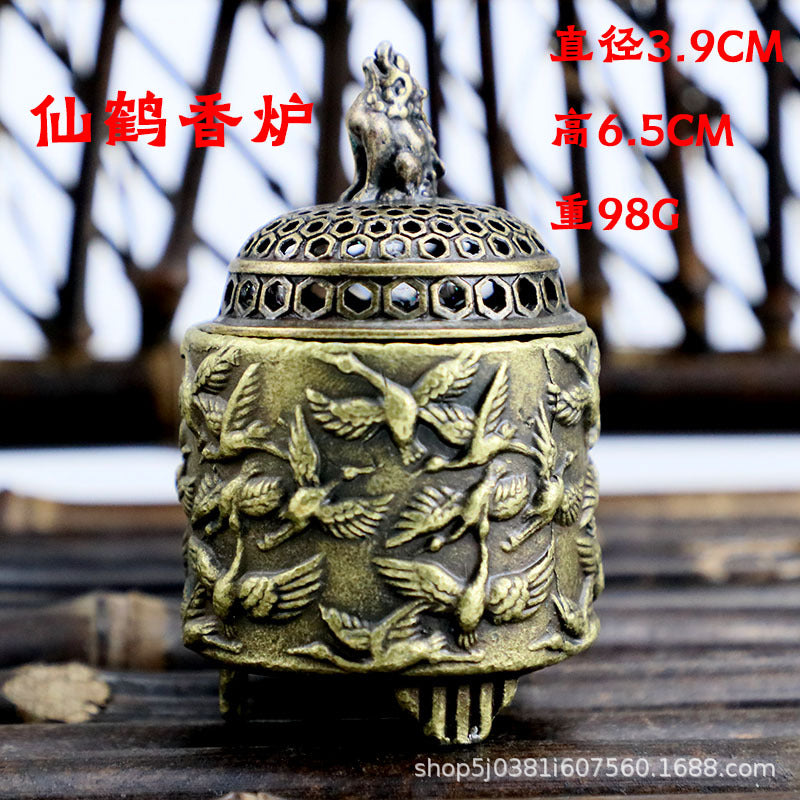 Buddhist Utensils Incense Burner Lotus Incense Censer Archaic Copper Alloy Sandalwood House Furnishings Home Office Decoration