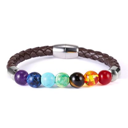 7 Chakra Reiki Healing Stone Bracelet For Women Men Yoga Meditation Jewelry Handmade Woven Natural Crystal Beads Bracelet Bangle