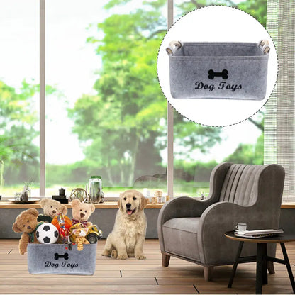 Dog Toy Basket Pet Storage Box Bin Organizer Toys Felt Cat Accessory Container Bins Baskets Accessories Containers Organizing