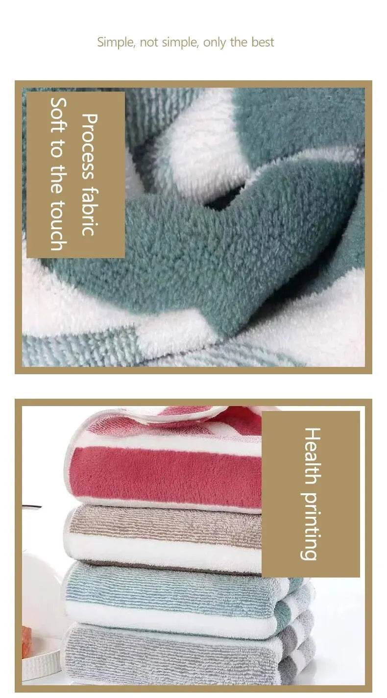 Striped Pattern Towel Set Soft Hand Towel Bath Towel Quick Drying Absorbent Towels For Bathroom