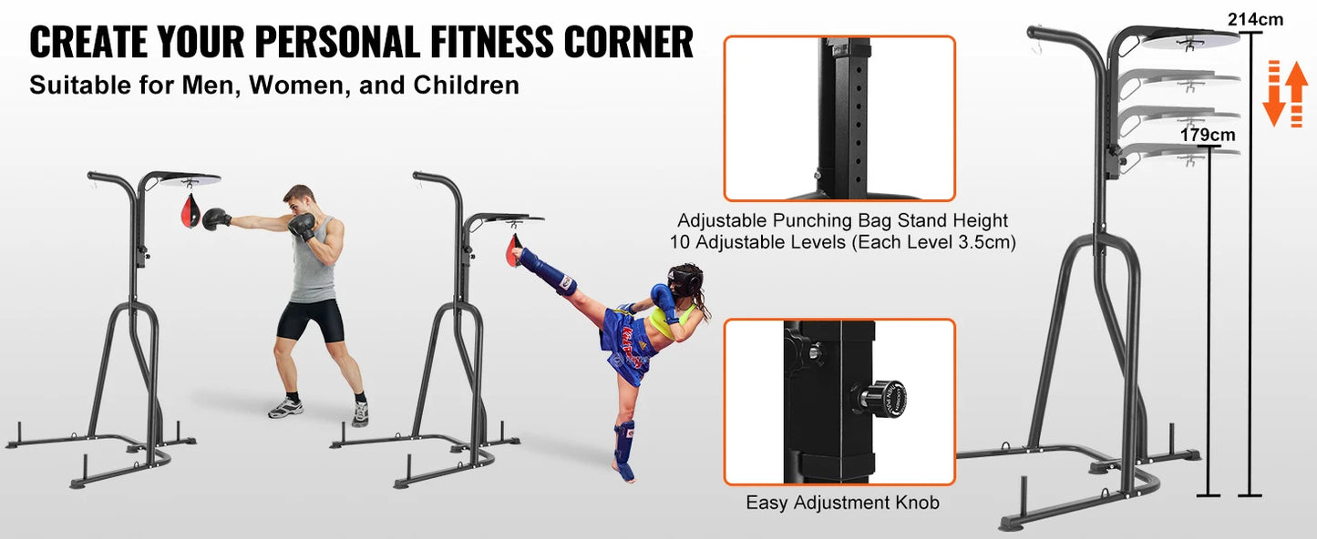 VEVOR Punching Bag Stand, Steel Heavy Duty Workout Equipment, Boxing Punching Bag Stand, Holds Up to 400 lbs, Freestanding Sandb