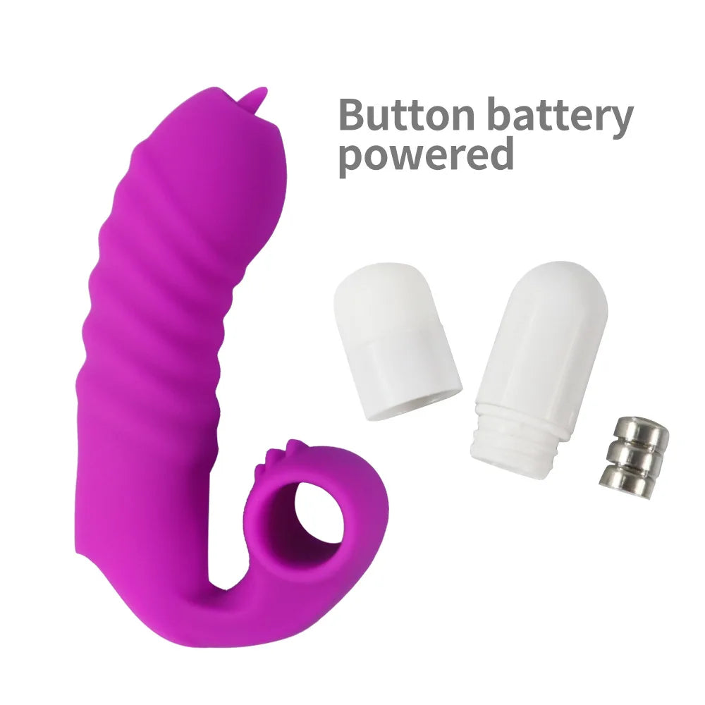 Finger Sleeve Vibrator Female Masturbator Clit Stimulate Tongue Licking Massager Erotic Exotic Accessories Sex Toys For Women 18