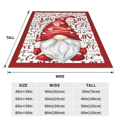 Christmas Gnome Knitted Blanket Valentine Love New Year Flannel Throw Blankets Summer Air Conditioning Lightweight Bedspreads