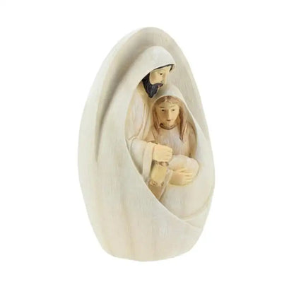 Nativity Scene Statue Sculpted Style with Joseph Mary Hold Baby Jesus Beautiful Detailed Nativity Craft for Christmas Decoration