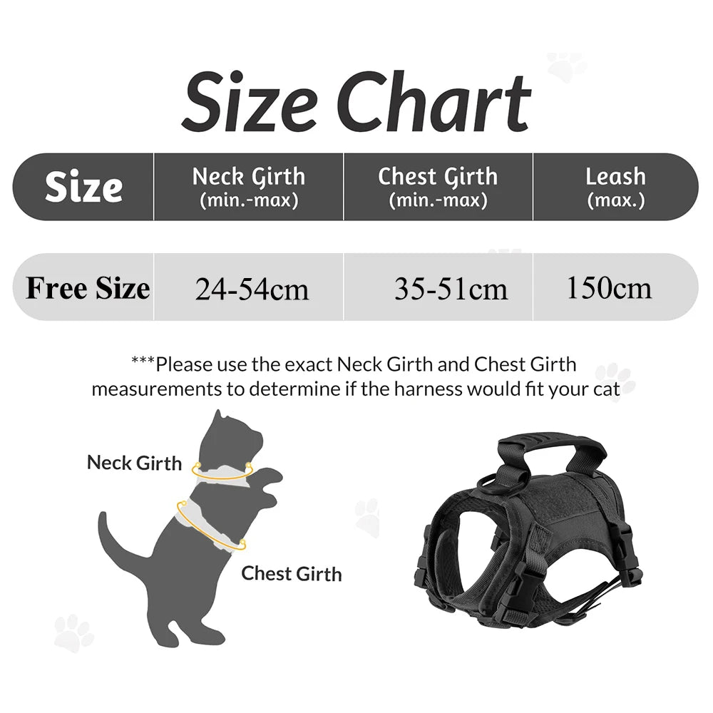 Tactical Puppy Harness Leash For Small Dogs Cats Adjustable Kitten K9 Vest For Military Service Dog Working Training Walking