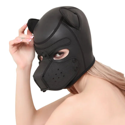 Detachable Mouth Gag Hood, Puppy Play Mask, BDSM Bondage Fetish Toys for Women Men