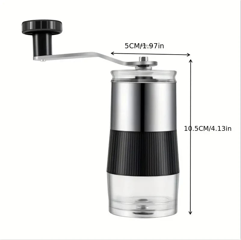 New Mini Hand Shake Manual Grinding Convenient Stainless Steel Ceramic Core Coffee Bean Grinder Visual Coffee Machine