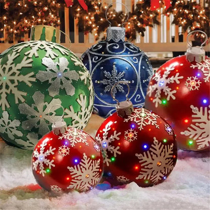 Outdoor Christmas Inflatable Decorated Ball 60cm Giant Big Large Balls Xmas Tree Decorations Toy Ball without Light Ornament