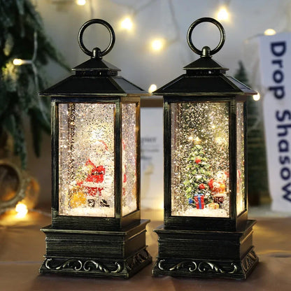 New Christmas Decoration New Year Gift, Windshield Music Box Snowy Medium Santa Claus Phone Booth Water Lamp Decoration