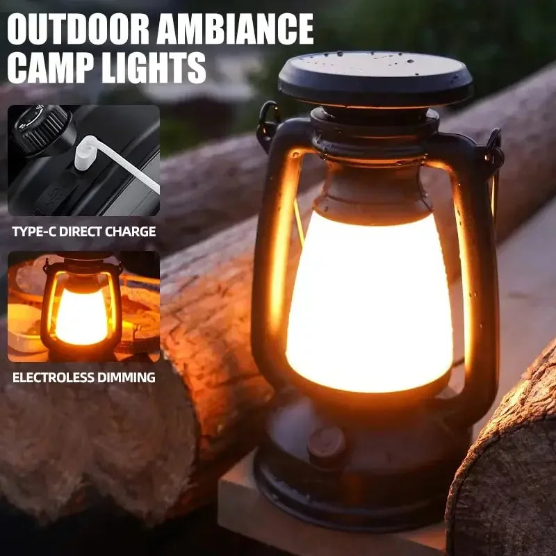 Charging Decoration Atmosphere Light Retro Horse Light Led Desk Lamp Outdoor Camping Bar Light Table Light Lantern Home Decor