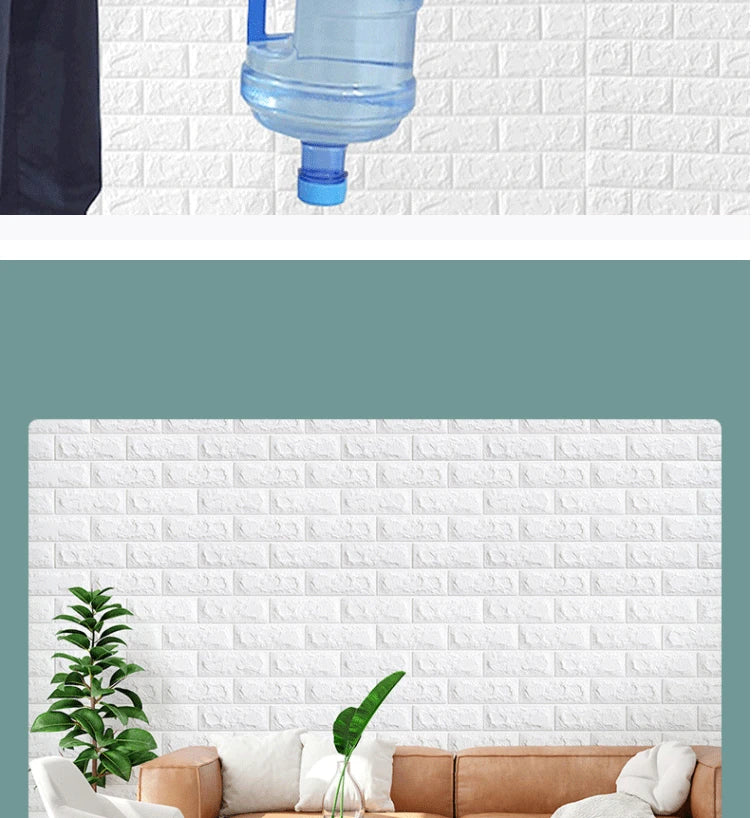 70cm*2m 3D Soft Foam Brick Wallpaper Sticker Roll DIY Self Adhesive Living Room Home Kitchen Bathroom Decorative Wall Paper