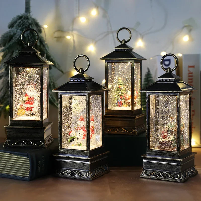 New Christmas Decoration New Year Gift, Windshield Music Box Snowy Medium Santa Claus Phone Booth Water Lamp Decoration